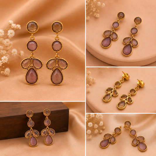 Gold-Plated Drop Earrings for Women