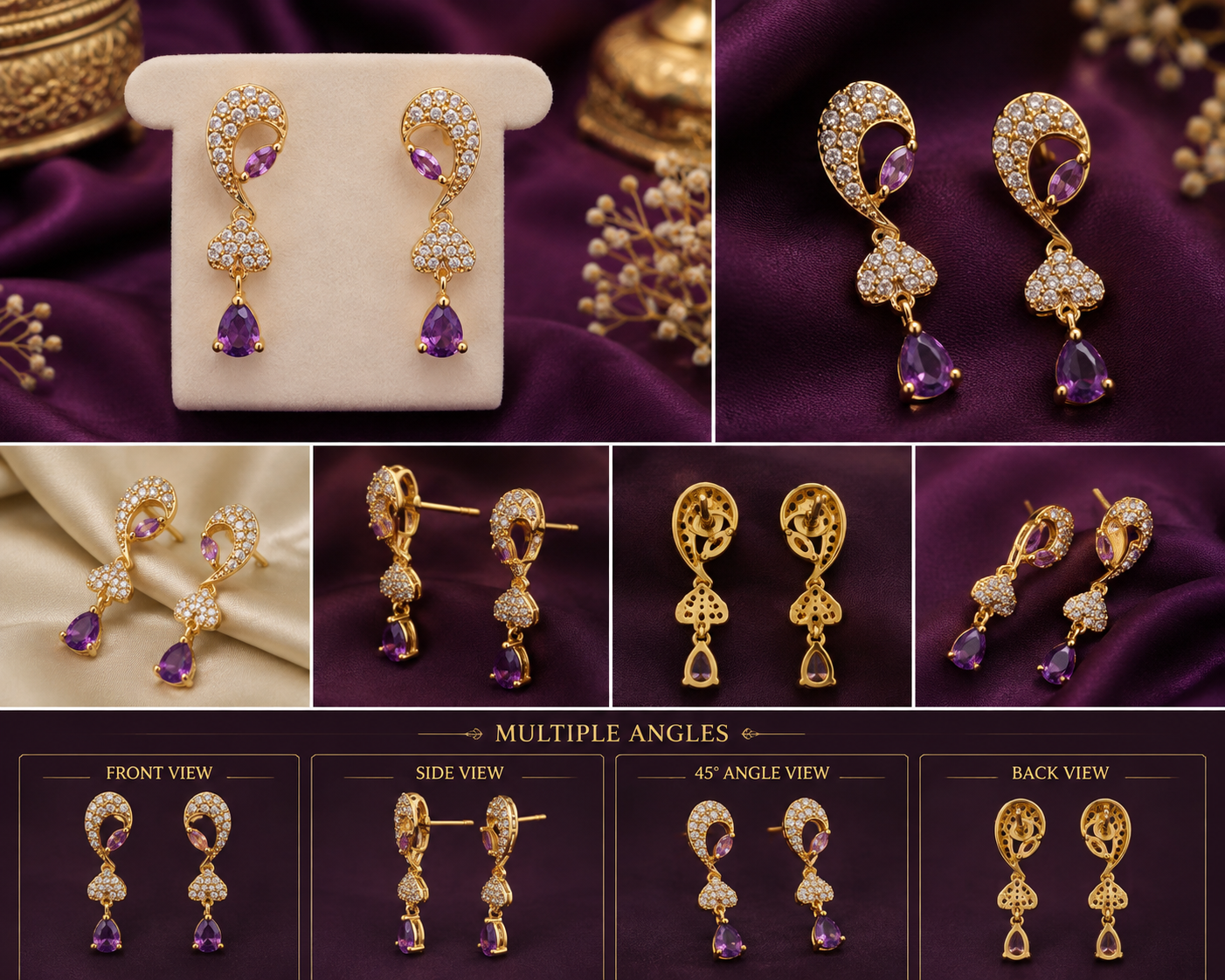 1 Gram Gold Earrings – Premium Quality