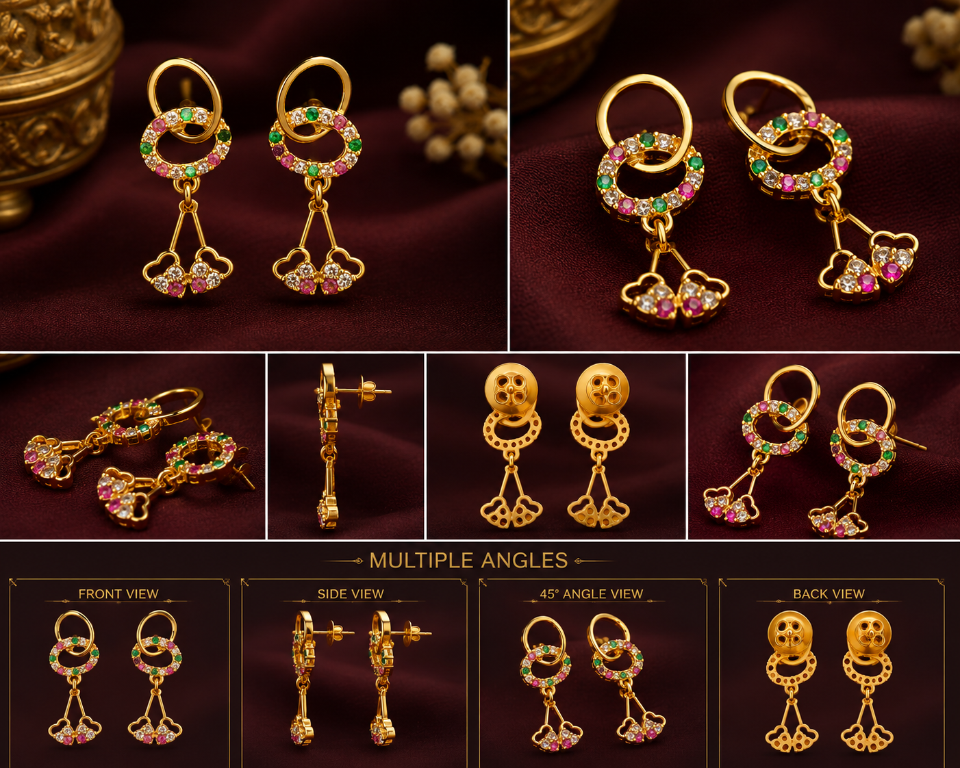 1 Gram Gold Plated Earrings