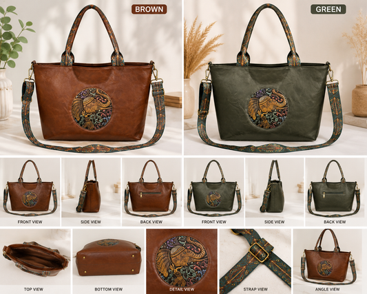Women’s Elephant Design Tote Handbag
