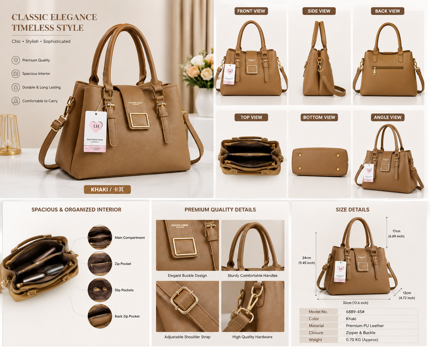 Women’s Khaki Handbag