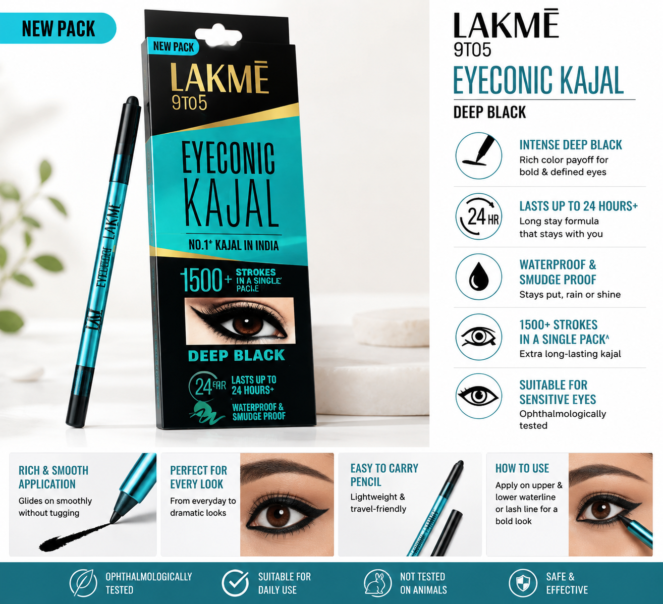 Lakmé 9to5 Eyeconic Kajal
